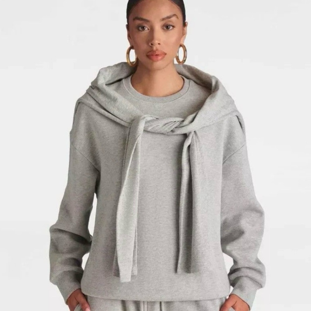 NWT L KBB by Kahlana “The Double Layer Crewneck Sweatshirt” Grey Women’s LARGE